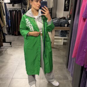 BASKILI YAĞMURLUK - YEŞİL