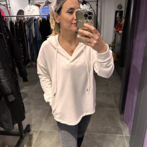 BEYAZ KAPŞONLU SWEAT - Görsel 4