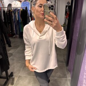 BEYAZ KAPŞONLU SWEAT - Görsel 7