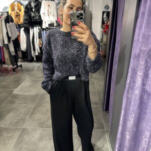 GRİ SİMLİ CROP KAZAK - Görsel 9