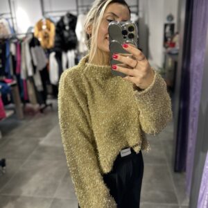GOLD SİMLİ CROP KAZAK - Görsel 3