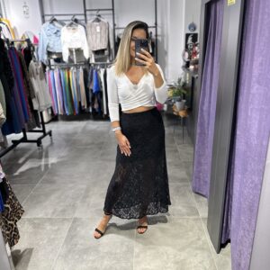 SİYAH İÇ KISA DANTELLİ ETEK - Görsel 8
