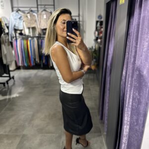 BEYAZ DÜĞMELİ YELEK BLUZ - Görsel 6