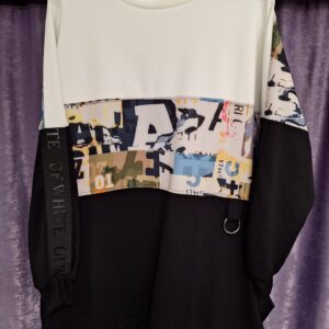 SİYAH TURUNCU ASİMETRİK SWEAT