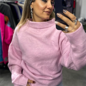 PEMBE DİK YAKA KAZAK