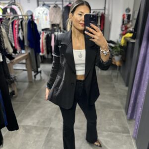 SİYAH BELİ FİTİLLİ İSPANYOL JEAN
