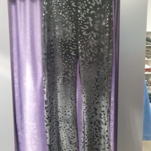 SİYAH KADİFE LEOPAR PANTOLON - Görsel 5