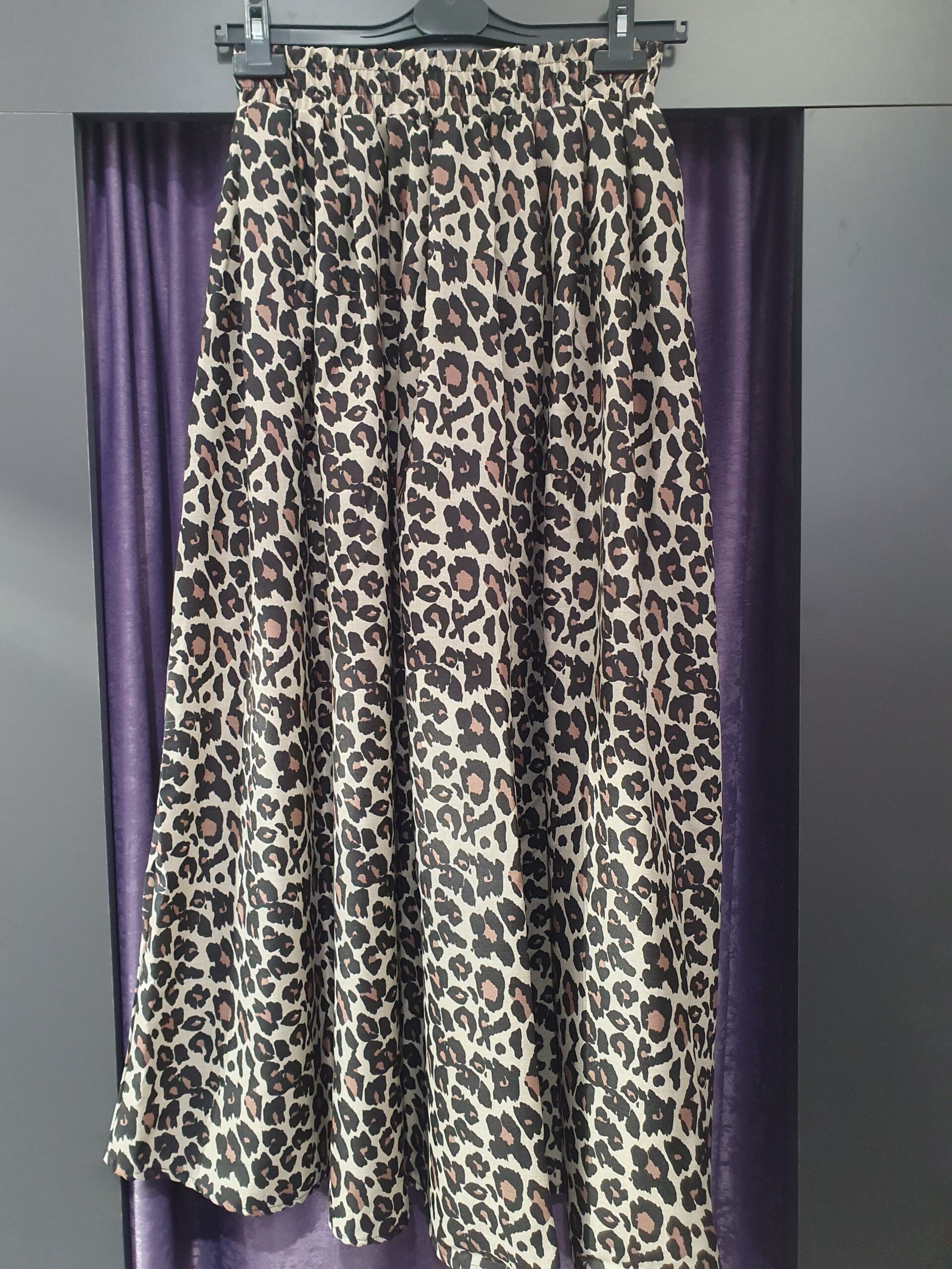 LEOPAR BELİ LASTİKLİ ETEK