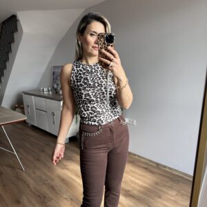 Alternative view of BÜZGÜLÜ KUMAŞ LEOPAR BLUZ