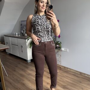 BÜZGÜLÜ KUMAŞ LEOPAR BLUZ