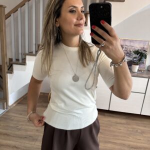 EKRU KISAKOL DÜĞME DETAY TRİKO - Görsel 3
