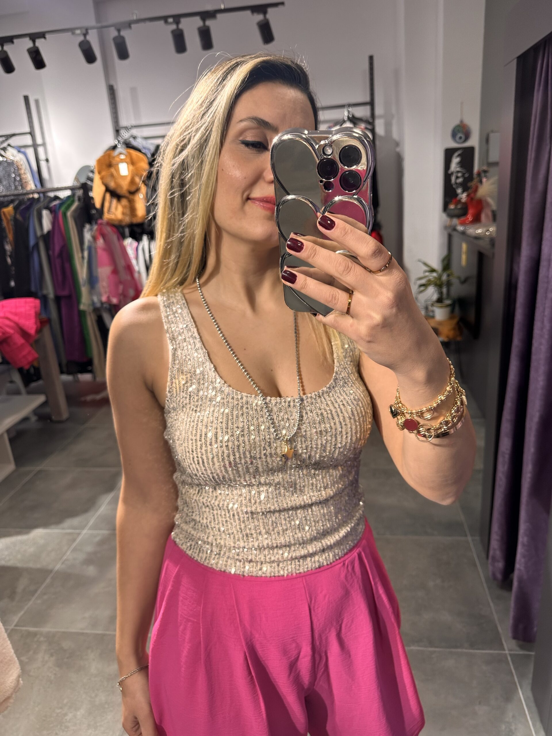 GOLD PULLU BLUZ