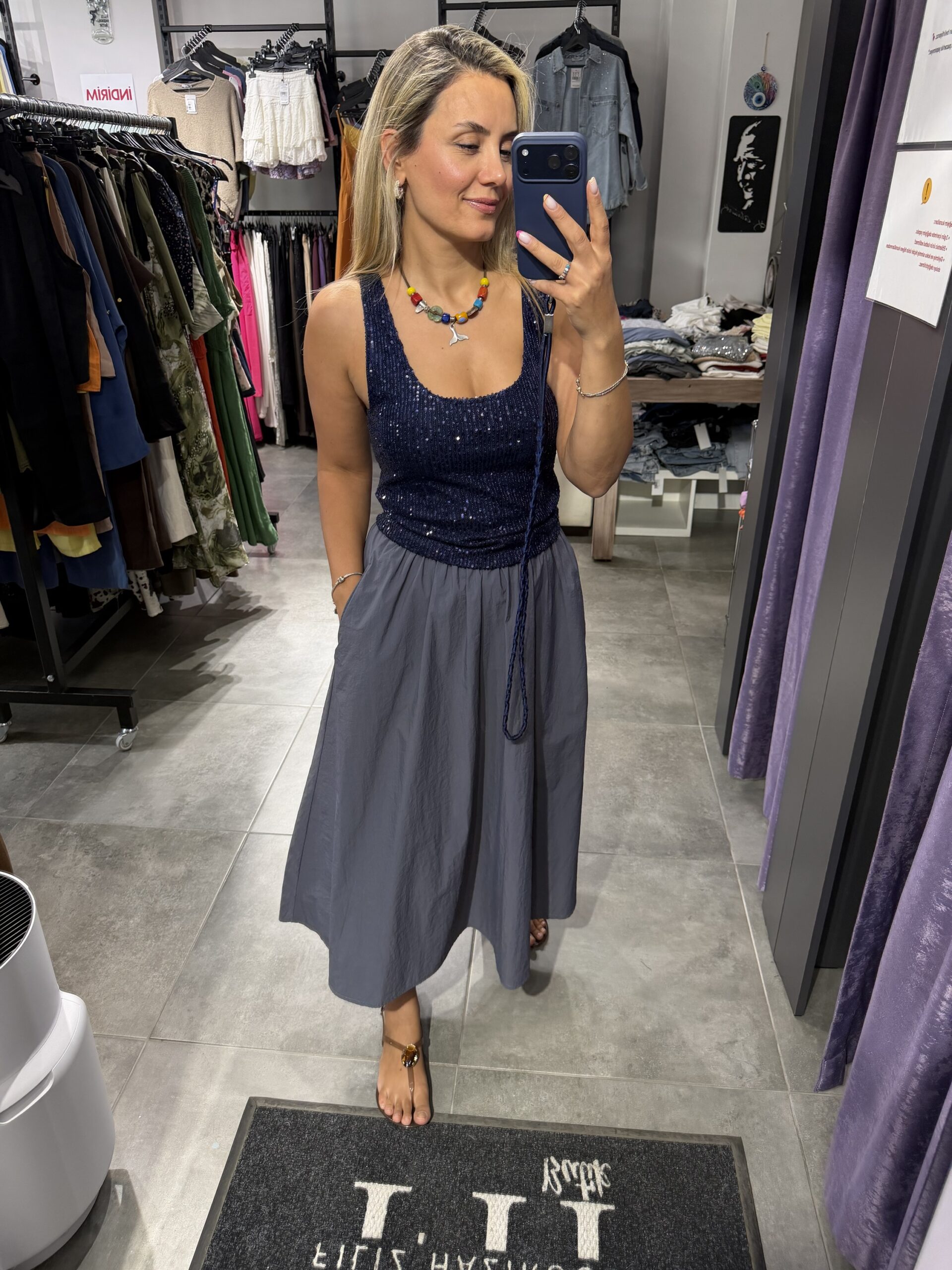 LACİVERT PULLU BLUZ