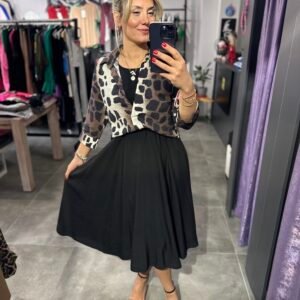 LEOPAR GÖMLEK ELBİSE