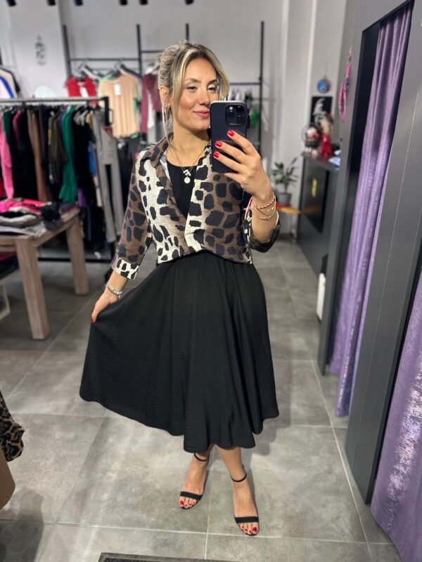 LEOPAR GÖMLEK ELBİSE