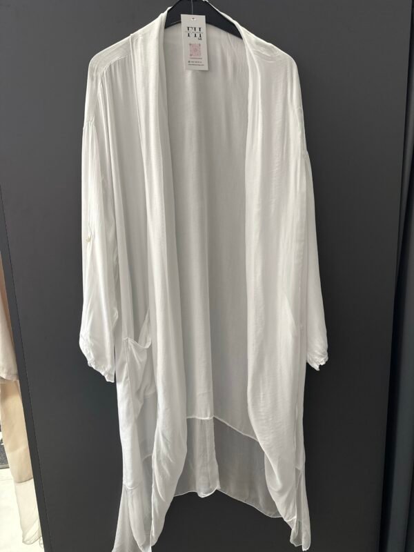 BEYAZ İPEK TÜLLÜ KAFTAN - Görsel 7