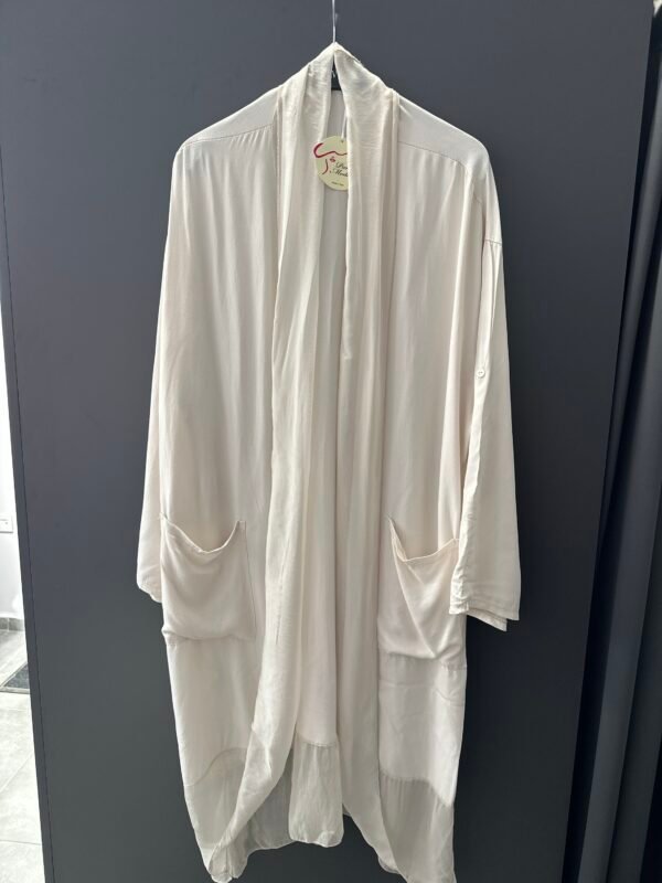 BEJ İPEK TÜLLÜ KAFTAN - Görsel 6