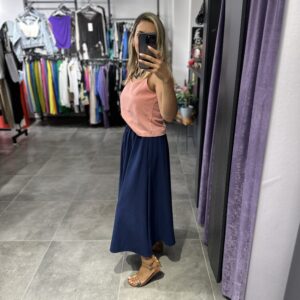LACİVERT KETEN ETEK