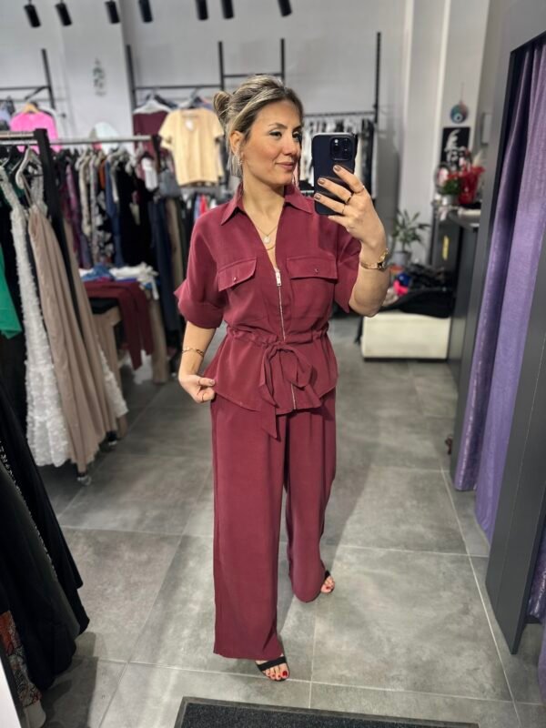 BORDO BEL BÜZGÜLÜ CEKET PNT TAKIM