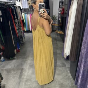 HARDAL ASKILI PÜSKÜLLÜ ELBİSE