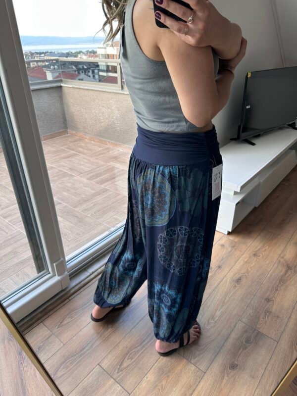 LACİVERT EBRU DESENLİ ŞALVAR - Görsel 2