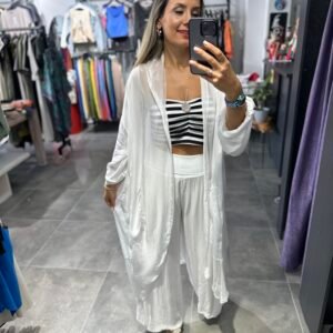 BEYAZ İPEK TÜLLÜ PANTOLON