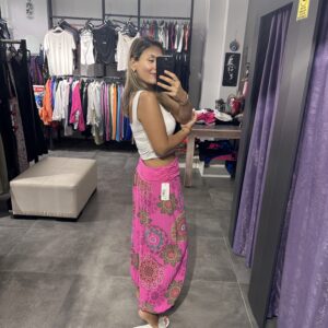 PEMBE MANDALA DESEN VİSKON ŞALVAR - Görsel 4