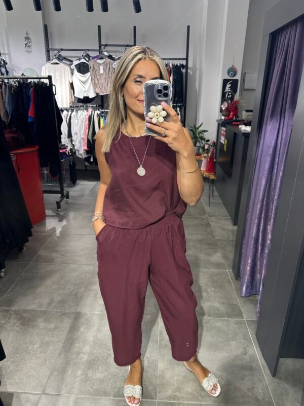 BORDO TENSEL PANTOLON BLUZ TAKIM - Görsel 5