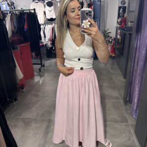 PEMBE BEL LASTİKLİ ETEK - Görsel 3