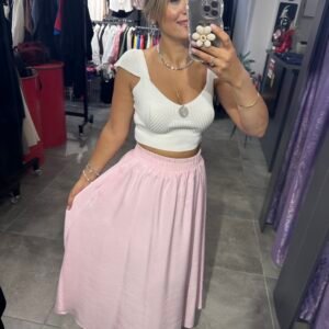 PEMBE BEL LASTİKLİ ETEK