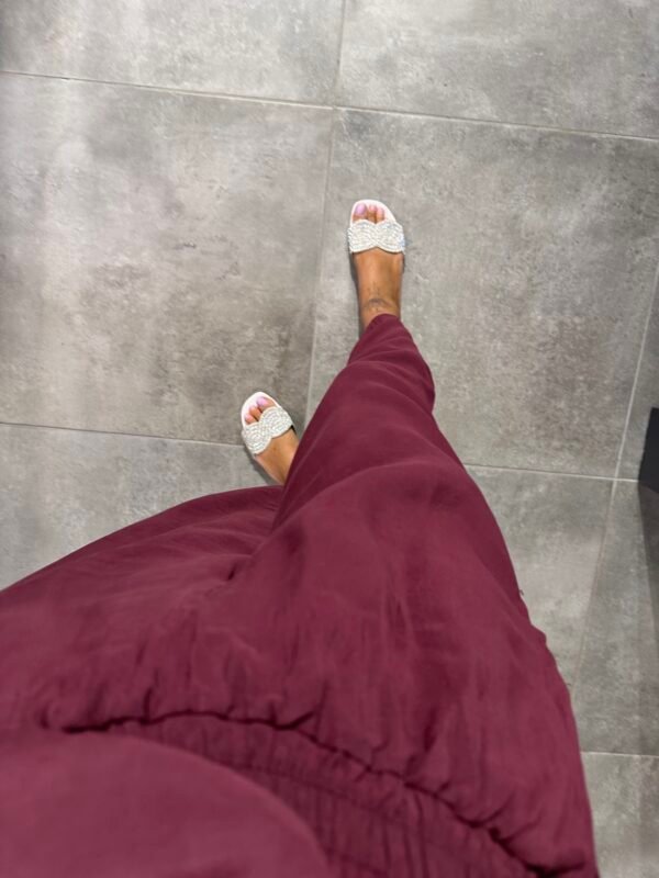 BORDO TENSEL PANTOLON BLUZ TAKIM - Görsel 2