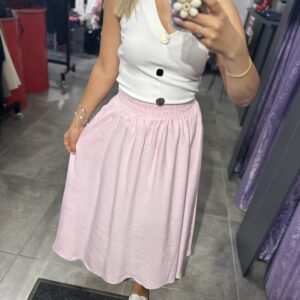 PEMBE BEL LASTİKLİ ETEK - Görsel 7