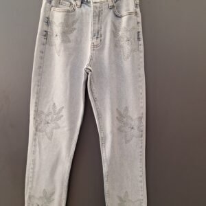 TAŞLI MOM FİT KOT PANTOLON