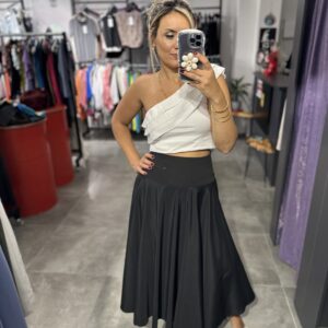BEYAZ FIRFIRLI PAMUKLU BLUZ - Görsel 3