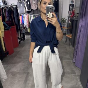 LACİVERT FAKİR KOL GÖMLEK - Görsel 4