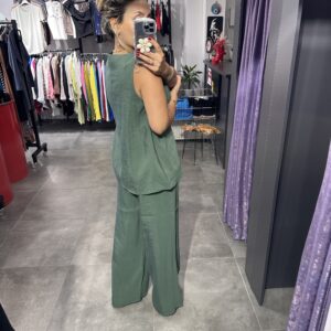 YEŞİL SIFIR KOL BLUZ PANTOLON TAKIM