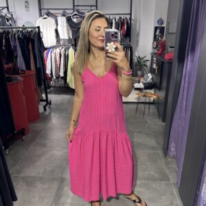 PEMBE ASKILI ELBİSE