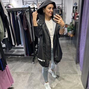 SİYAH ARMALI TRENÇKOT - Görsel 4
