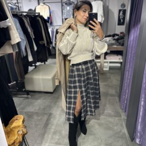 EKOSELİ KEMER DETAYLI YIRTMAÇLI ETEK - Görsel 5