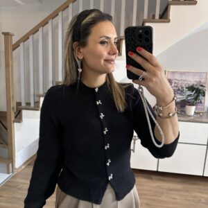 SİYAH ANGORA FİYONKLU HIRKA - Görsel 4