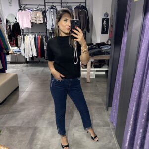 LACİVERT TAŞLI KOT PANTOLON - Görsel 4