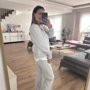 GRİ ÇİFT PARÇA GÖRÜNÜMLÜ SWEATSHİRT