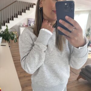 GRİ ÇİFT PARÇA GÖRÜNÜMLÜ SWEATSHİRT - Görsel 3