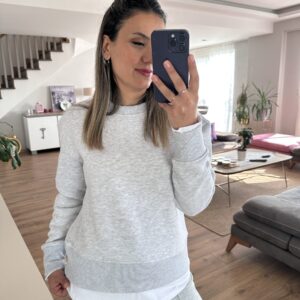 GRİ ÇİFT PARÇA GÖRÜNÜMLÜ SWEATSHİRT - Görsel 5