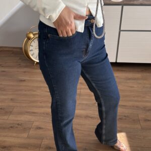 KOYU RİSS LACİVERT DİKİŞ PAÇA KOT PANTOLON - Görsel 5