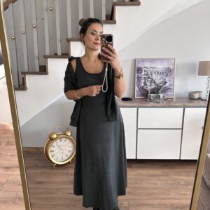 GRİ İKİLİ ELBİSE TAKIM - Görsel 5