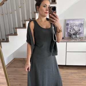 GRİ İKİLİ ELBİSE TAKIM - Görsel 6