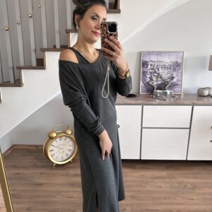 GRİ İKİLİ ELBİSE TAKIM - Görsel 2