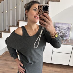 GRİ İKİLİ ELBİSE TAKIM - Görsel 4