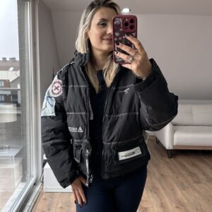 SİYAH TASARIM JEAN DETAYLI AKSESUARLI MONT - Görsel 6